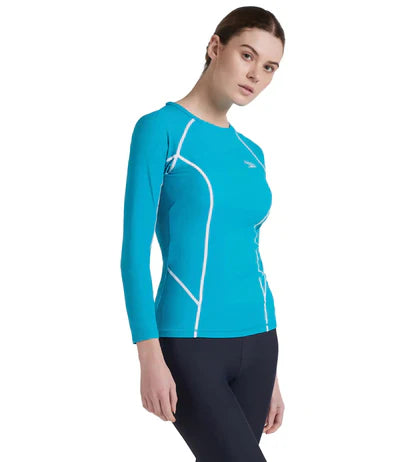 Speedo_Womens_Endurance_Solid_Long_Sleeve_Swimming_Suntop_Left_InstaSport