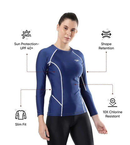 Speedo_Womens_Solid_Long_Sleeve_Swimming_Suntop_Info_InstaSport