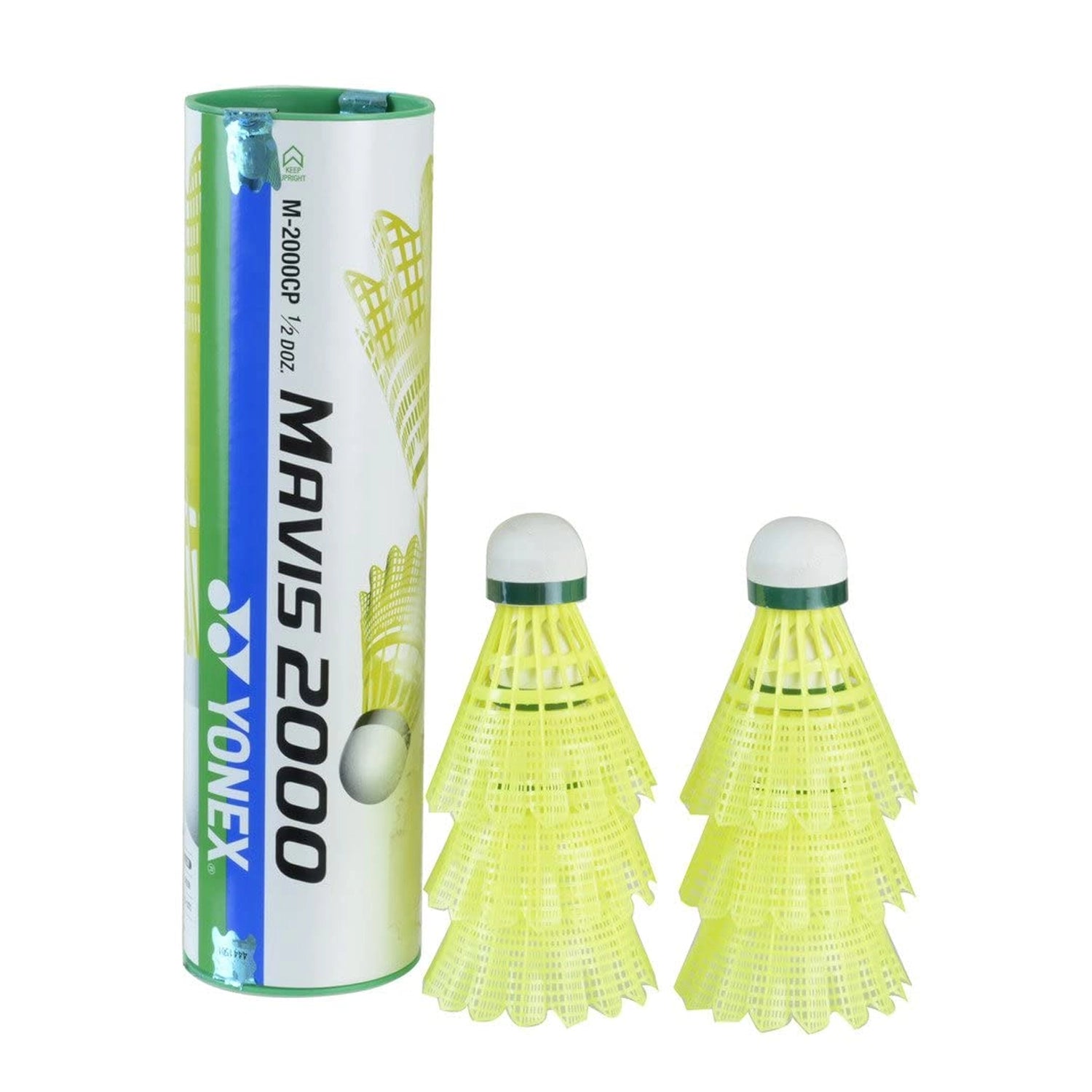 YONEXMavis2000_PackOf5_NylonBadmintonShuttlecock_GreenPack_Front_Instasport