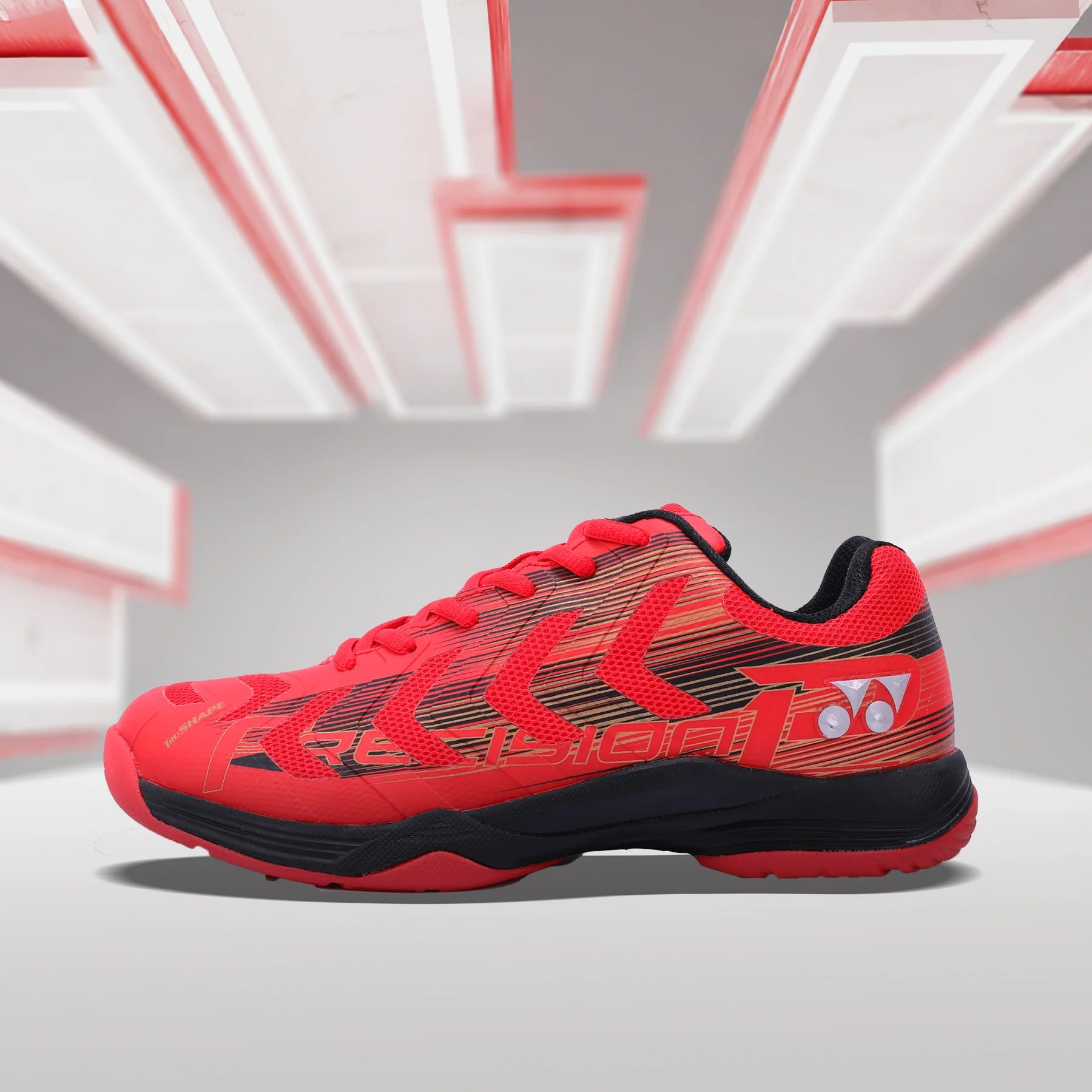 YONEX Precision 2 Badminton Shoes (Red/ Black/ Gold) - InstaSport