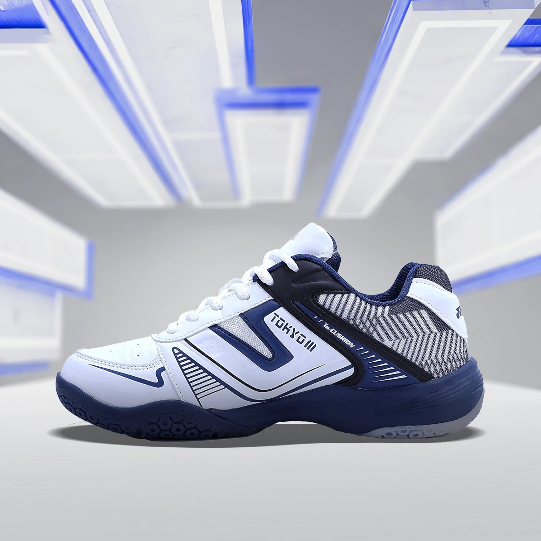 YONEX Tokyo 3 Badminton Shoes for Men (White/Navy Blue) - InstaSport