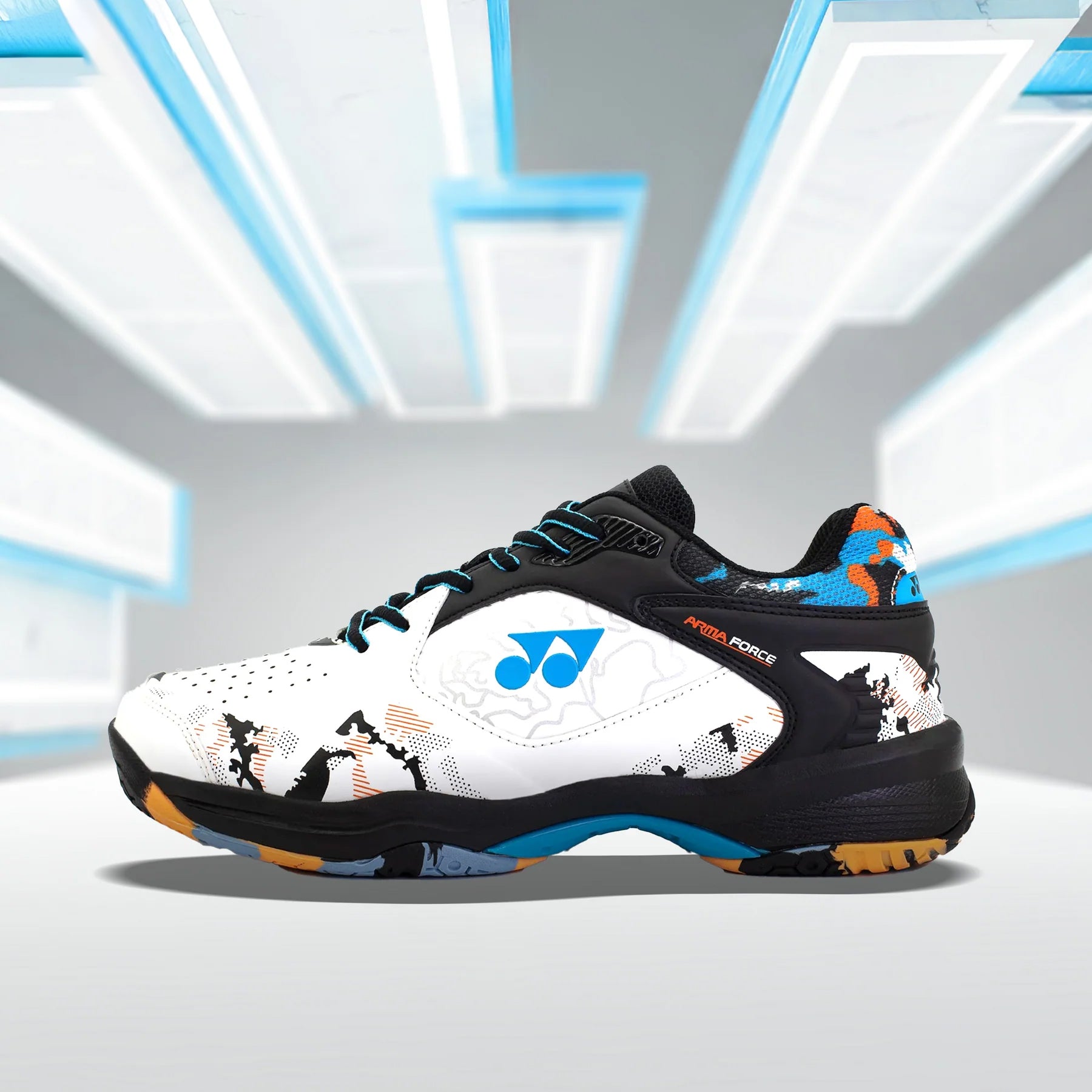 Yonex Arma Force Badminton Shoes for Men (White/Black/Mali Blue) - InstaSport