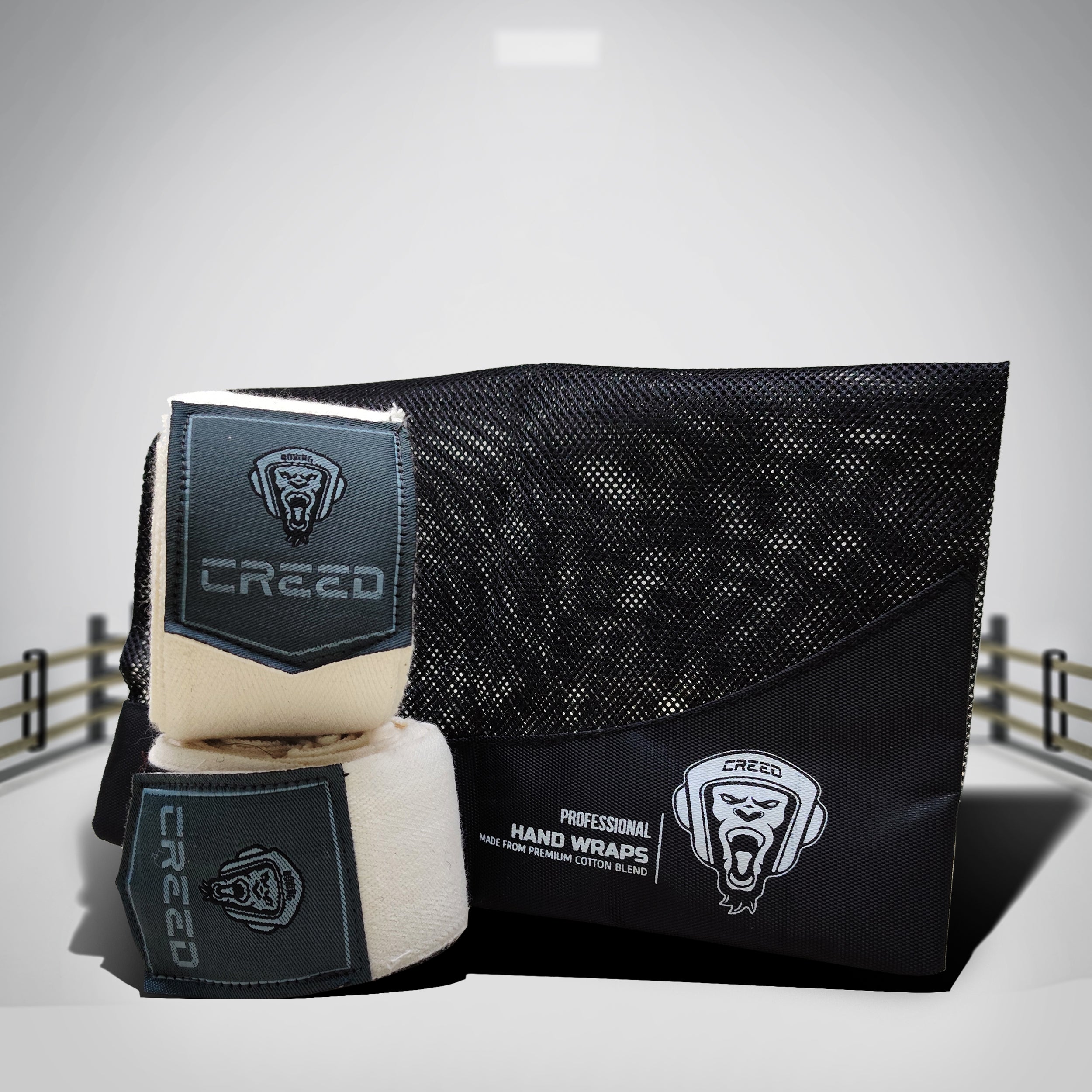 Creed Professional Boxing Hand Wraps - Natural (4m x 2) with Bag