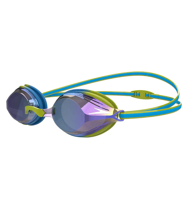 Speedo Unisex Junior Vengeance Mirror Clear - Lens Goggles - Green & Blue - InstaSport