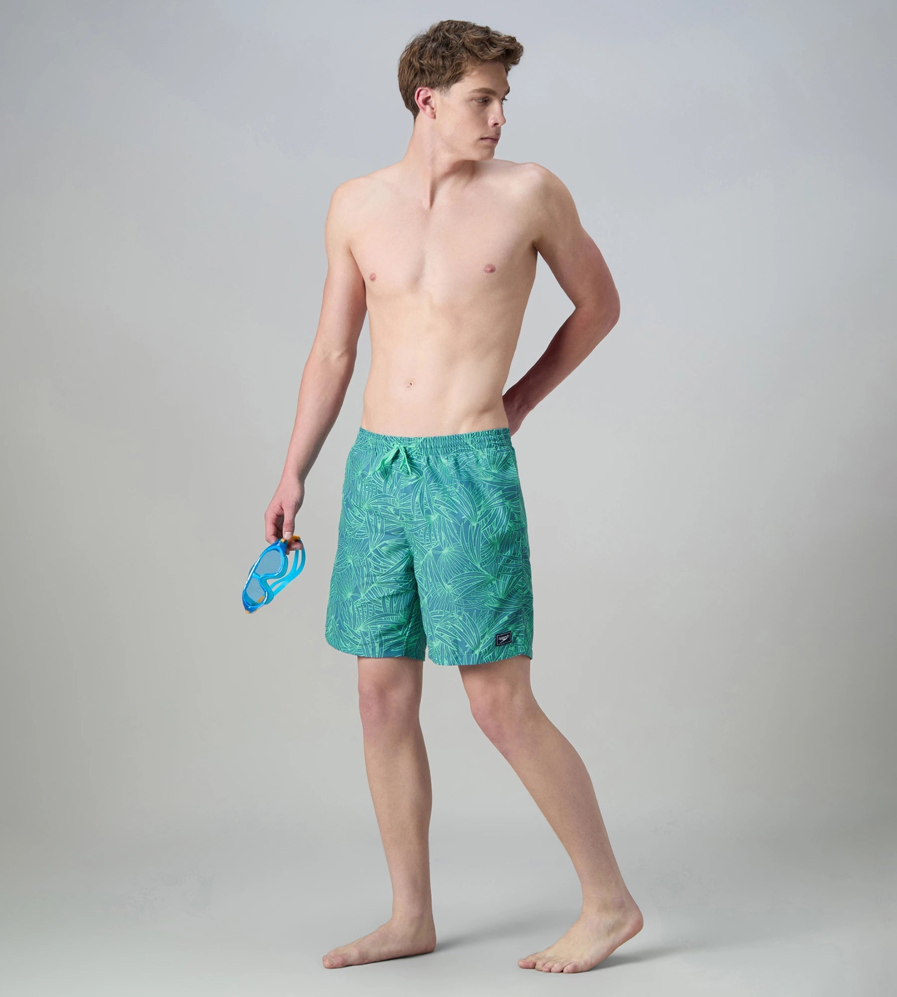 Speedo Men's 100% Polyester Essential Printed Watershorts With Side Pockets - Stellar & Turquoise - Watershorts | Speedo | InstaSport