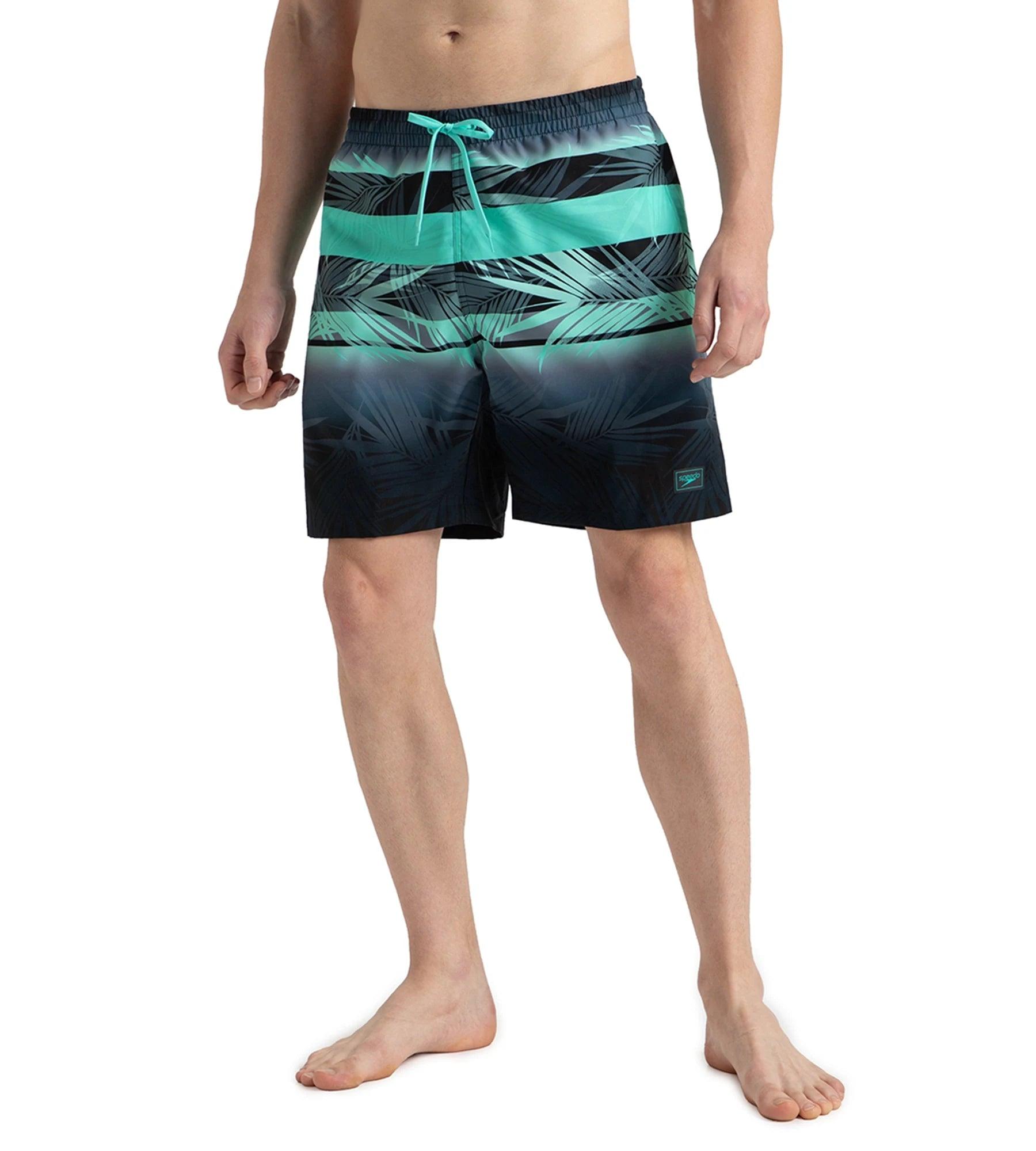Speedo Men's 4 Way Comfort Stretch Essential Printed Watershorts With Side Pockets - Antracite & Arctic Glass - Watershorts | Speedo | InstaSport