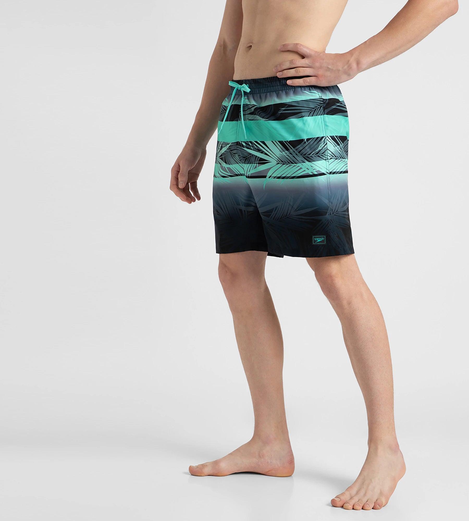 Speedo Men's 4 Way Comfort Stretch Essential Printed Watershorts With Side Pockets - Antracite & Arctic Glass | Buy Watershorts Online in India – InstaSport