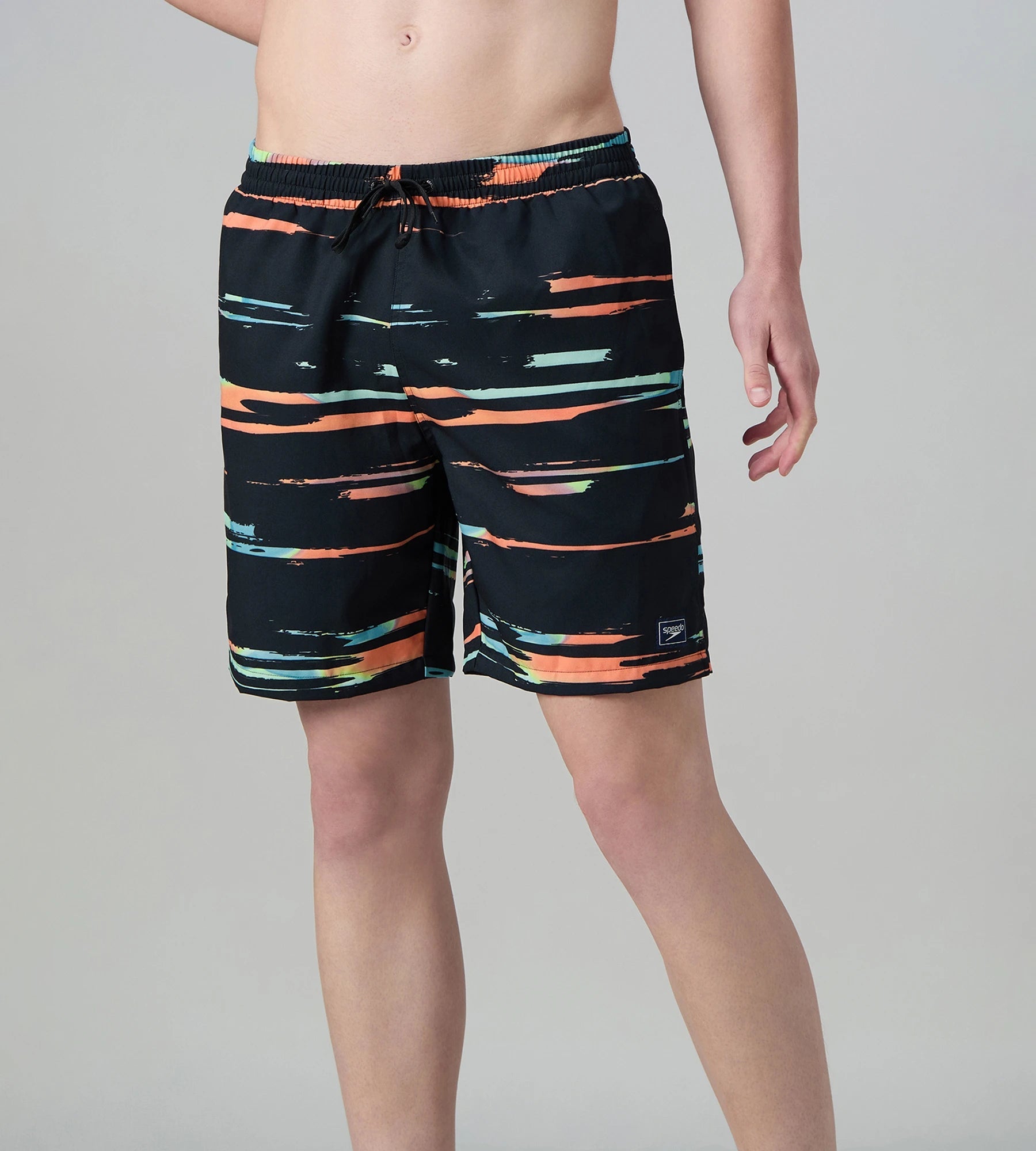 Speedo Men's 4 Way Comfort Stretch Essential Printed Watershorts With Side Pockets - Antracite & Tropical Coral - Watershorts | Speedo | InstaSport