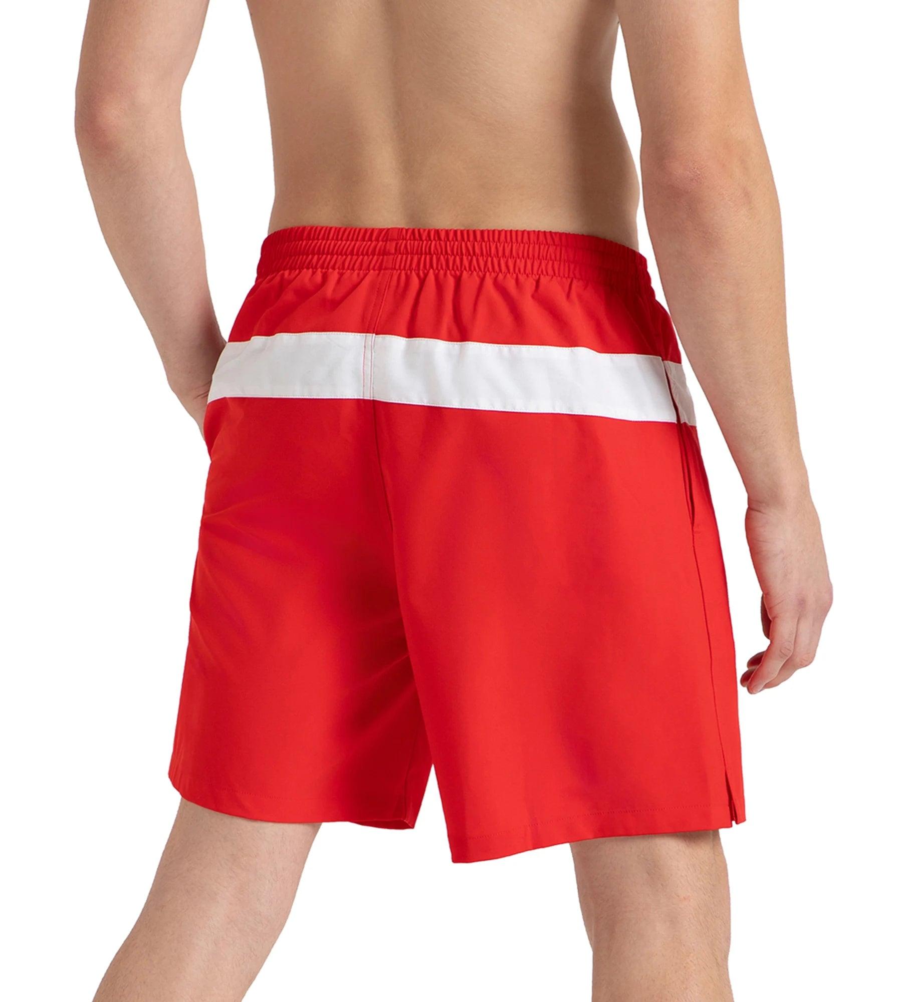 Speedo Men's 4 Way Comfort Stretch Volley Watershorts With Side Pockets - High Risk Red & White - Watershorts | Speedo | InstaSport
