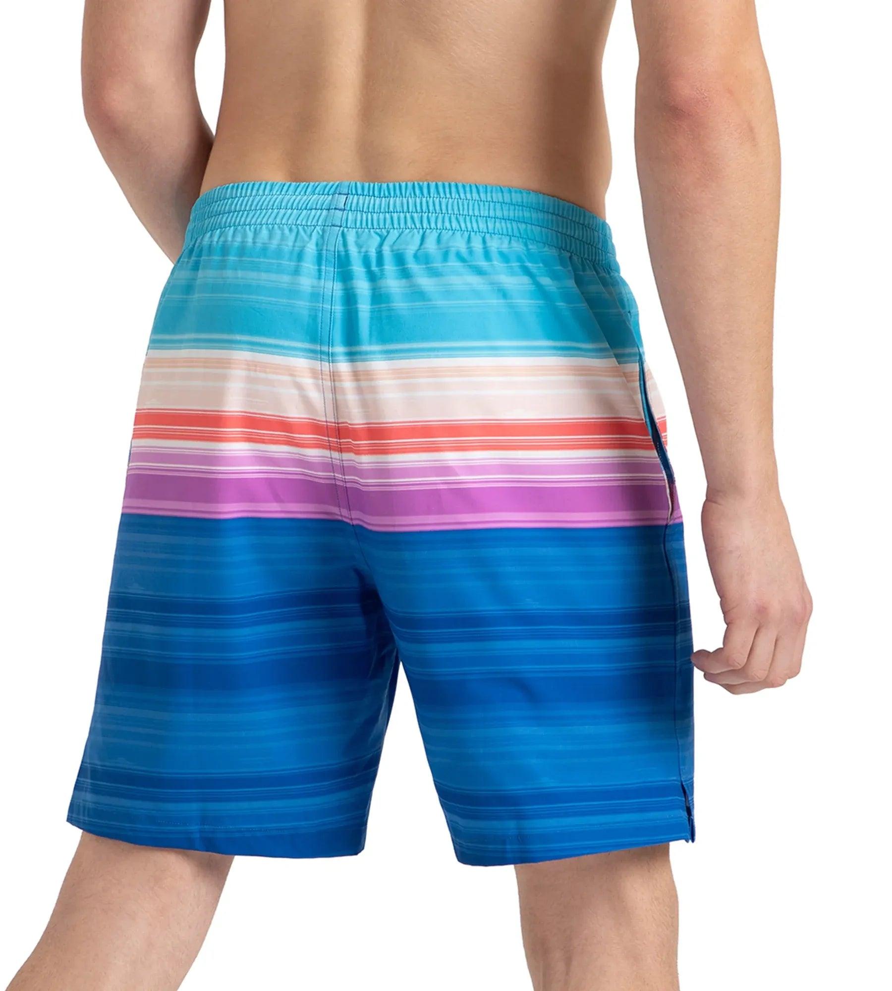 Speedo Men's 4 Way Flex Essential Printed Watershorts With Side Pockets - Turkish Sea, Picton Blue & Neon Violet - Watershorts | Speedo | InstaSport