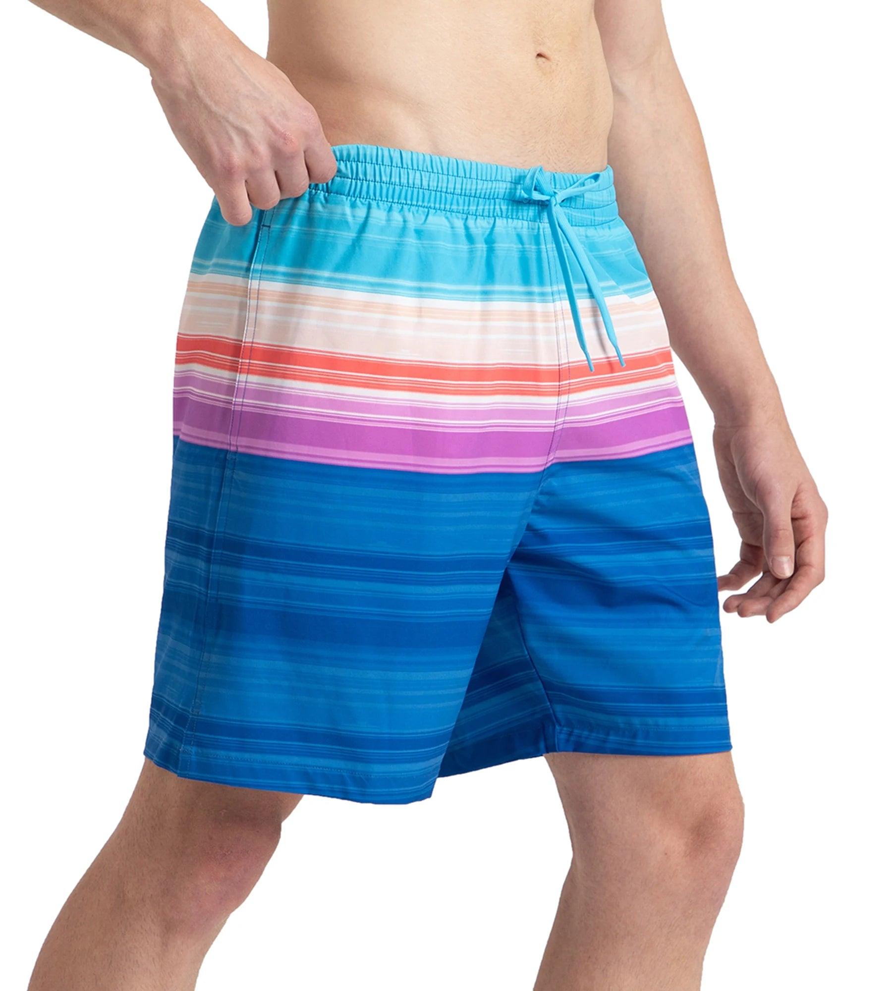 Speedo Men's 4 Way Flex Essential Printed Watershorts With Side Pockets - Turkish Sea, Picton Blue & Neon Violet - Watershorts | Speedo | InstaSport