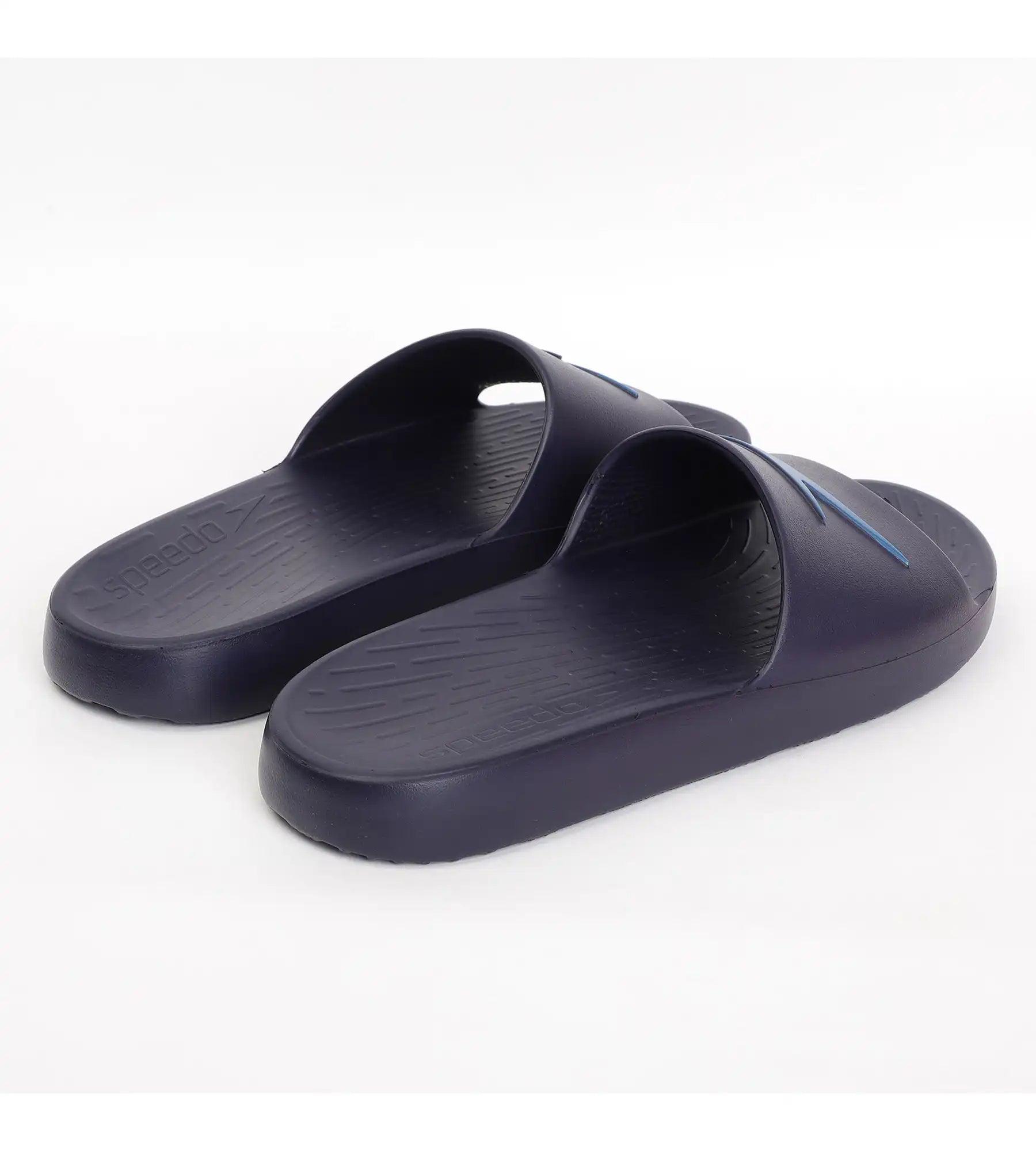 Speedo Men's Single Colour Slides - True Navy & Blue Flame - Single Colour Slides | Speedo | InstaSport