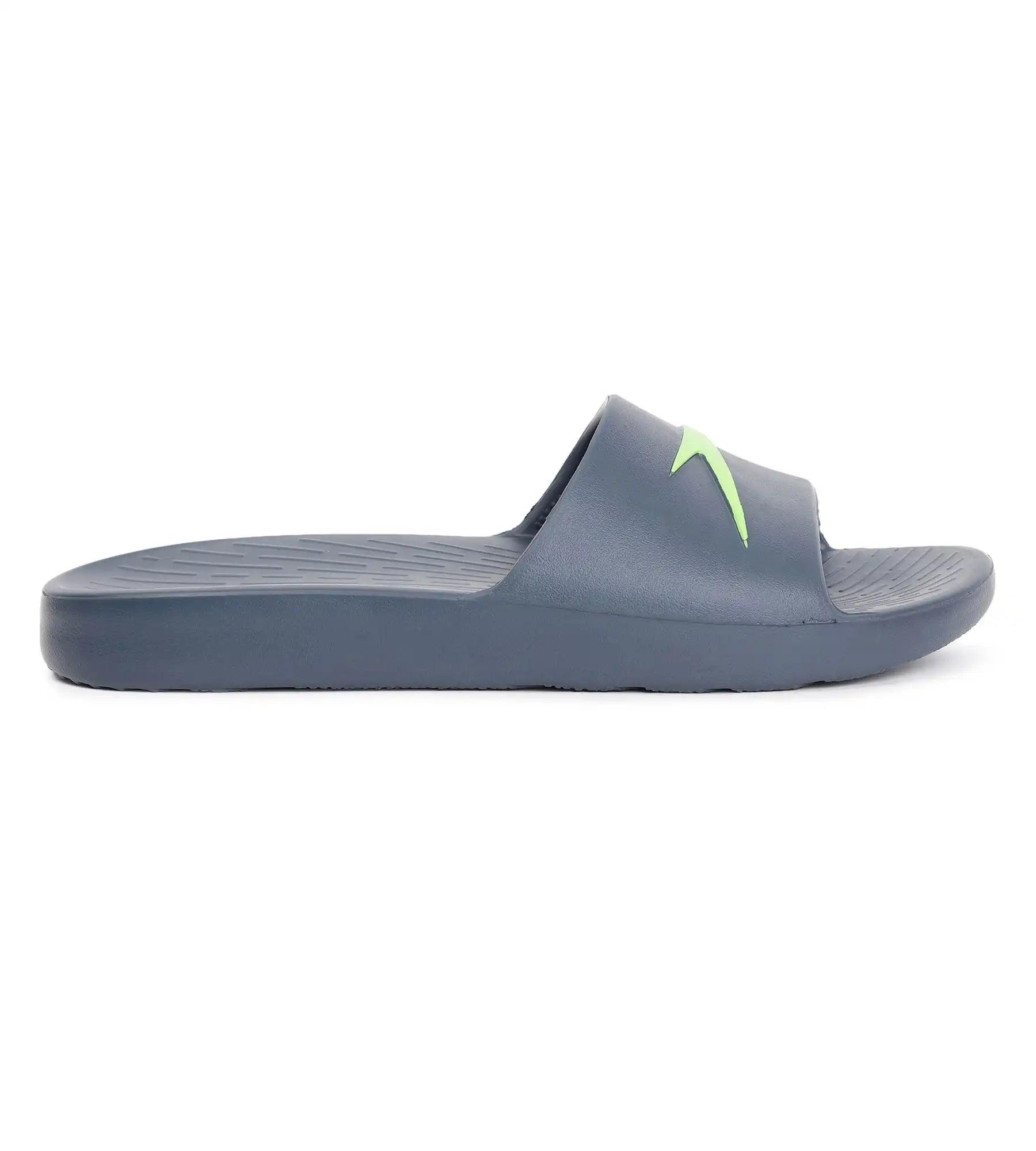 Speedo Men's Single Colour Slides - USA Charcoal & Atomic Lime - Single Colour Slides | Speedo | InstaSport