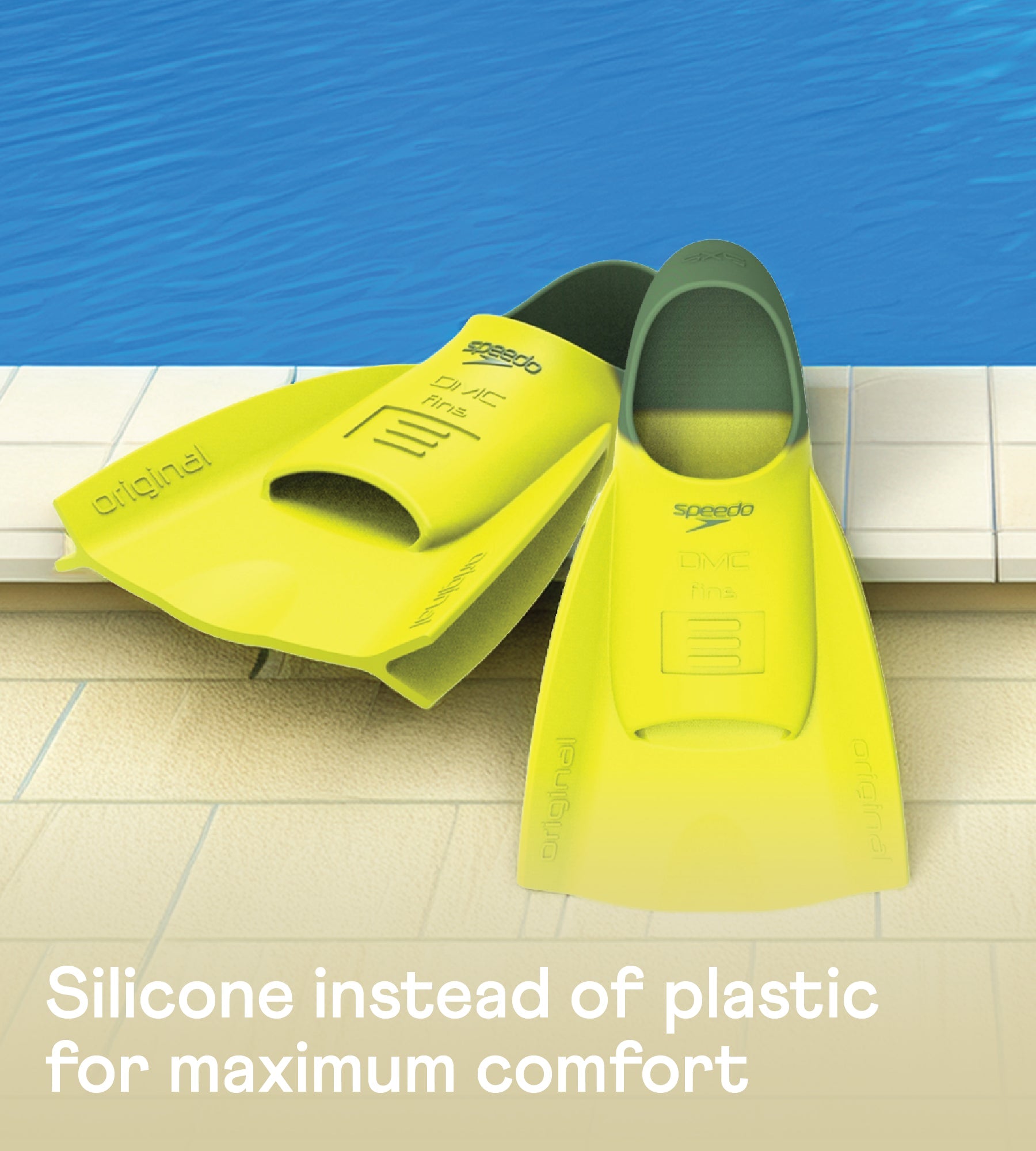 Speedo Unisex Adult DMC Original Training Fin - Yellow - Fins | Speedo | InstaSport