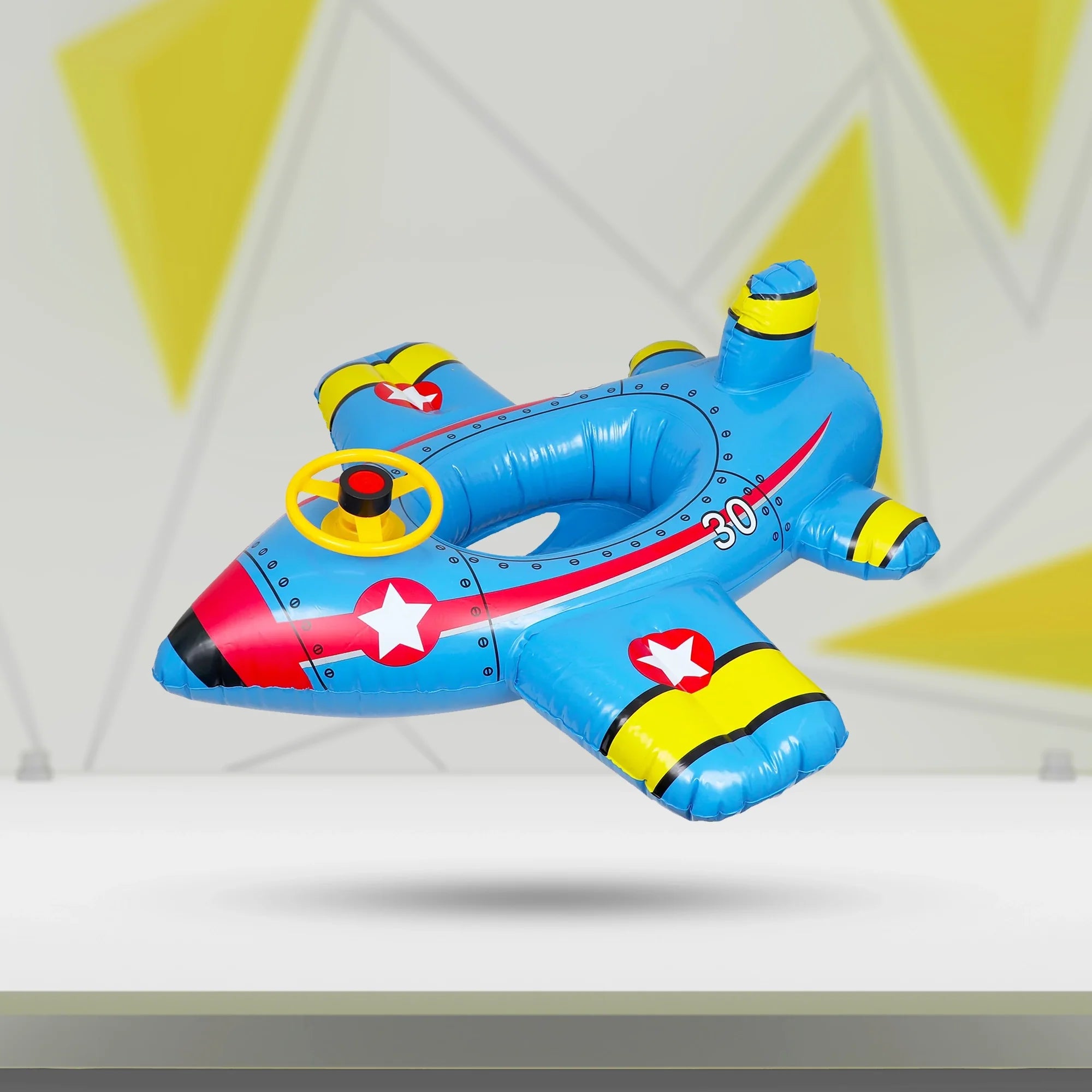 Technical breakdown of the Airavat Swimming Airplane inflatable float.