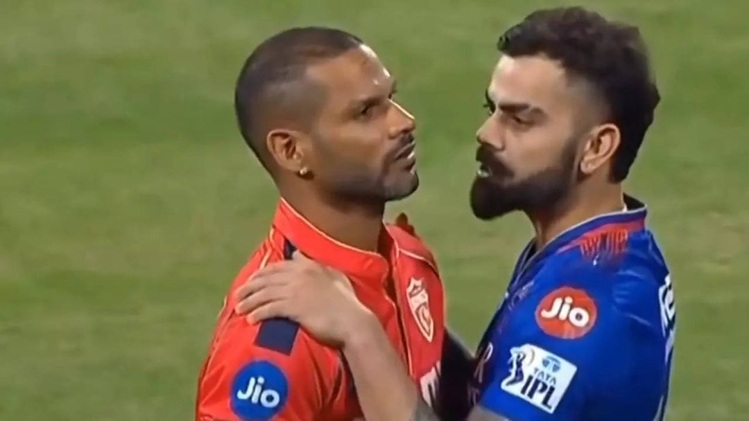 Kohli Consoles Dhawan in Heartfelt Reunion After RCB's IPL Victory