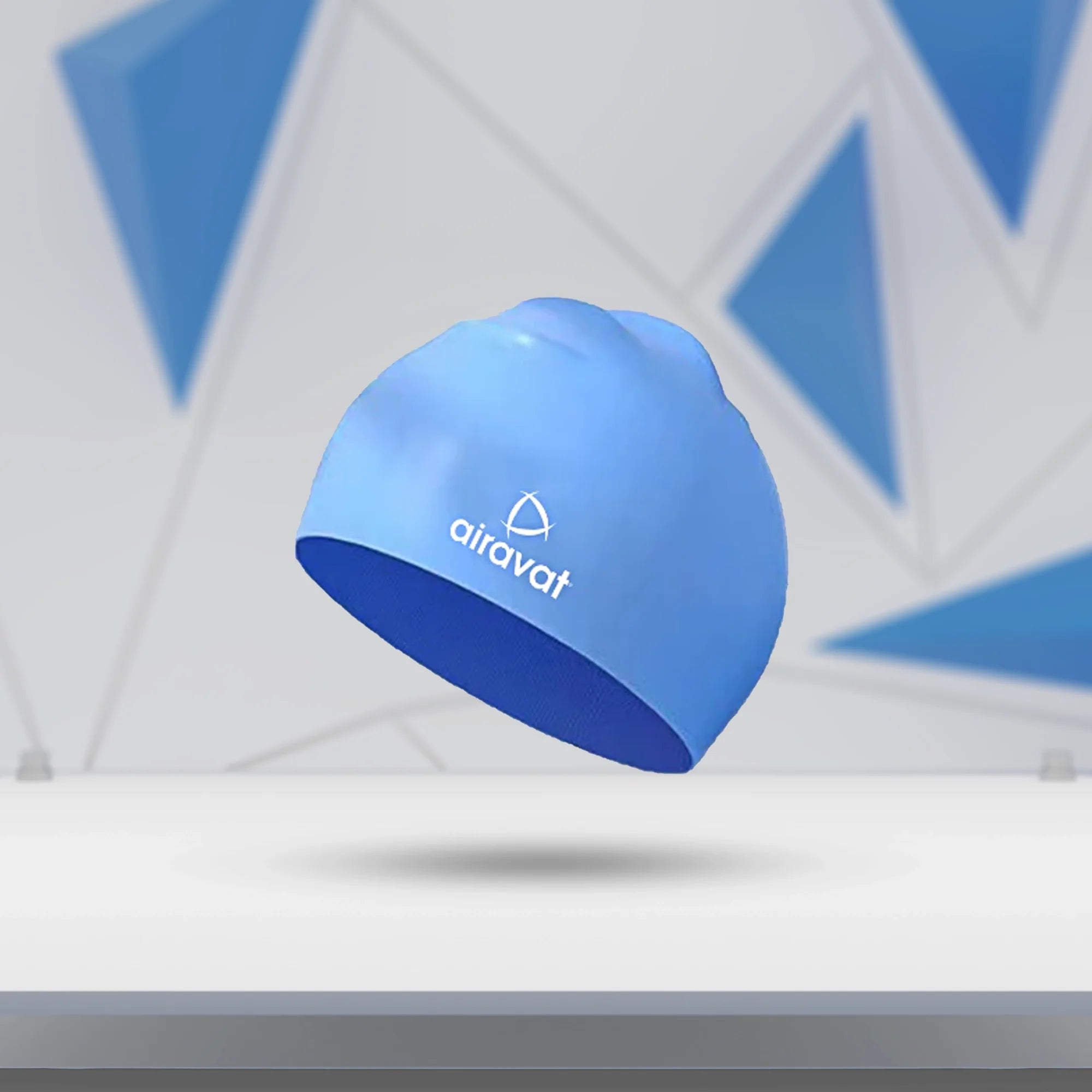 A passionate swimmer wearing the Airavat Basic Swimming Cap - 001, showcasing its durability and performance.