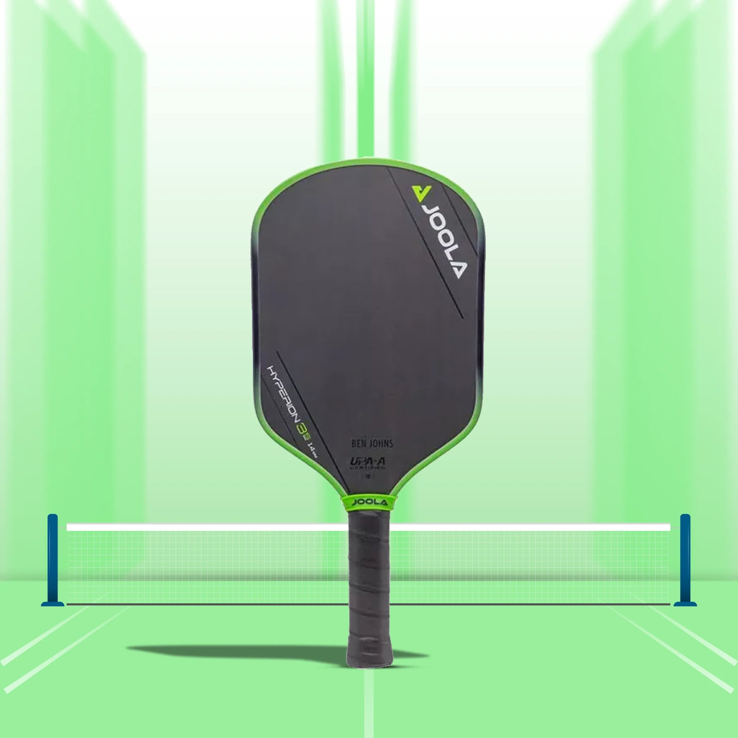 Review of Joola Ben Johns Hyperion 3S Pickleball Paddle, highlighting its features and performance.