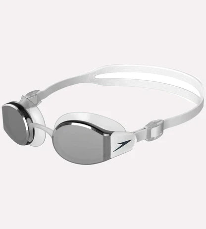 Speedo Mariner Pro Mirror-Lens Goggles in White and Grey