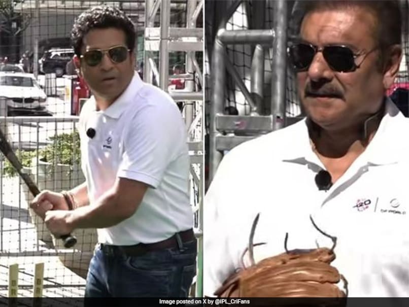 Sachin Tendulkar and Ravi Shastri Play Baseball Ahead of India-Pakistan T20 World Cup Clash