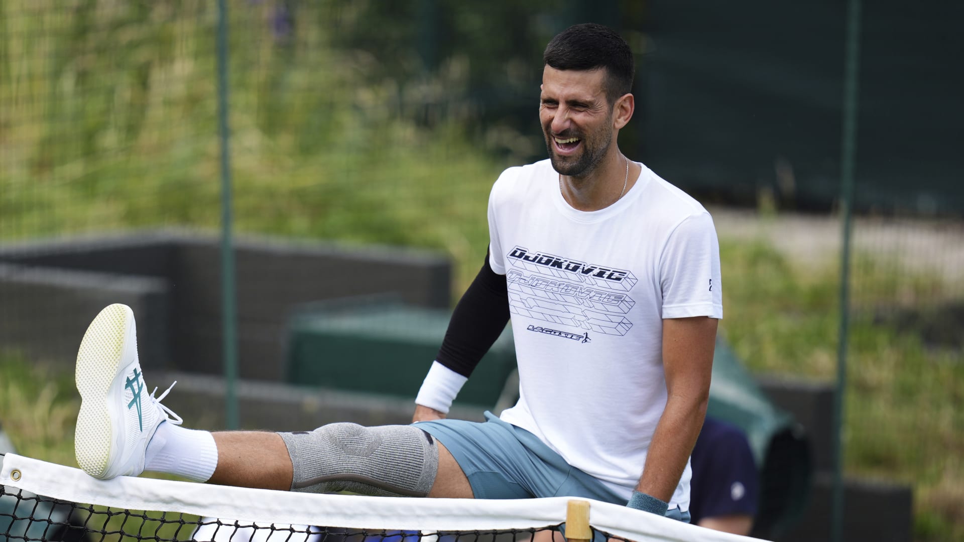 Novak Djokovic Practices at Wimbledon Despite Knee Injury