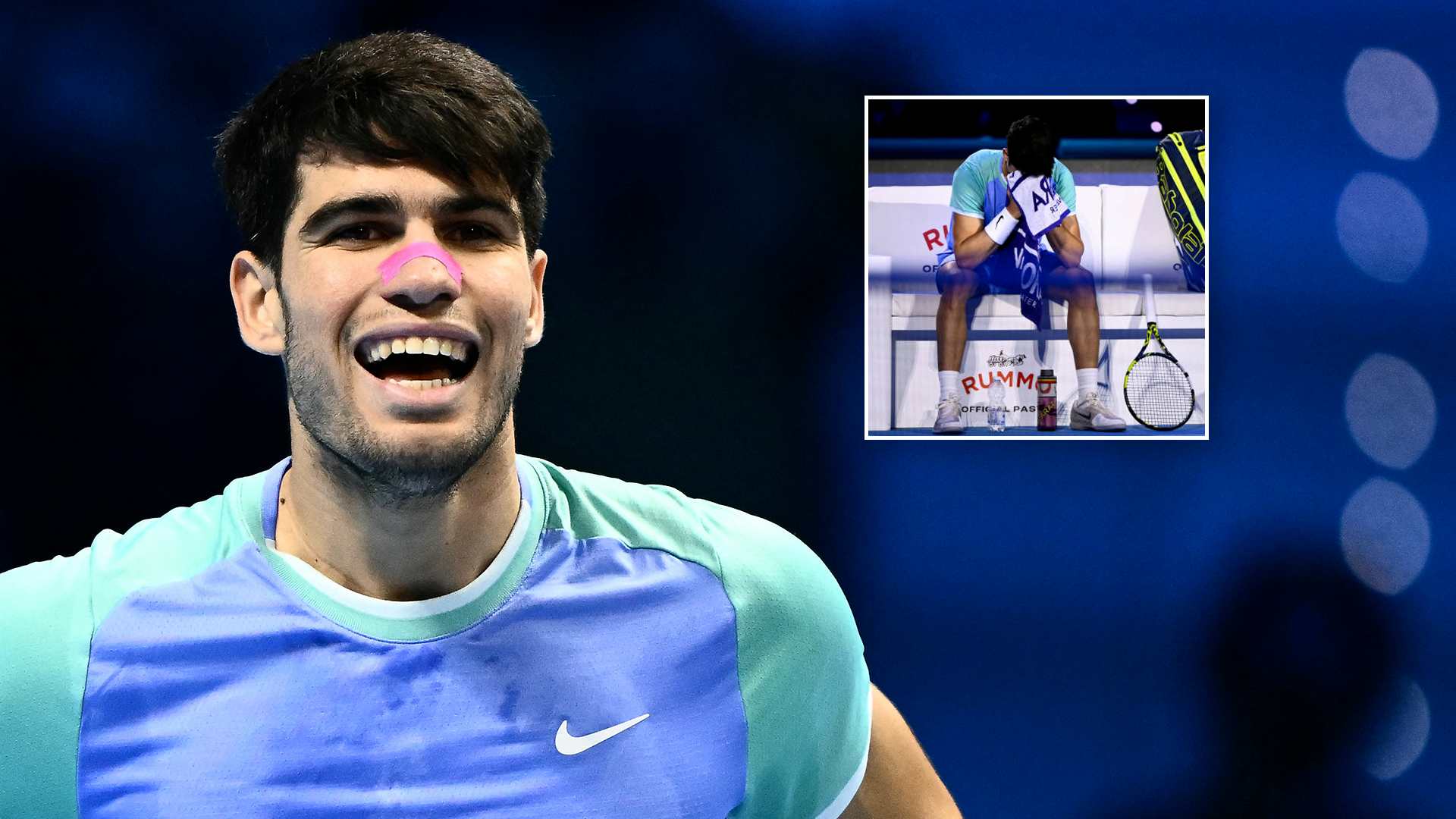 Alcaraz Overcomes Illness, Breathing Difficulties with Nasal Dilator at ATP Finals