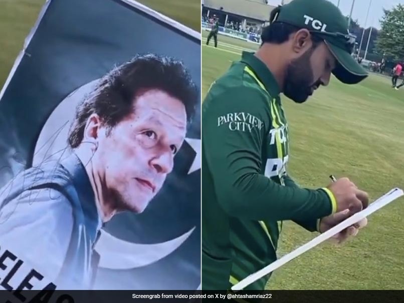 Mohammad Rizwan Signs Autograph on "Release Imran Khan" Photo