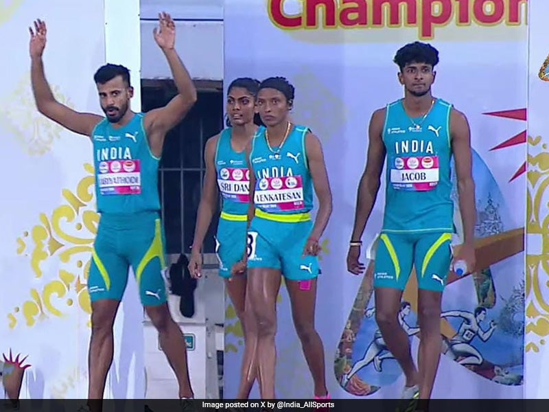 India Sets National Record in Mixed 4x400 Relay at Asian Championships