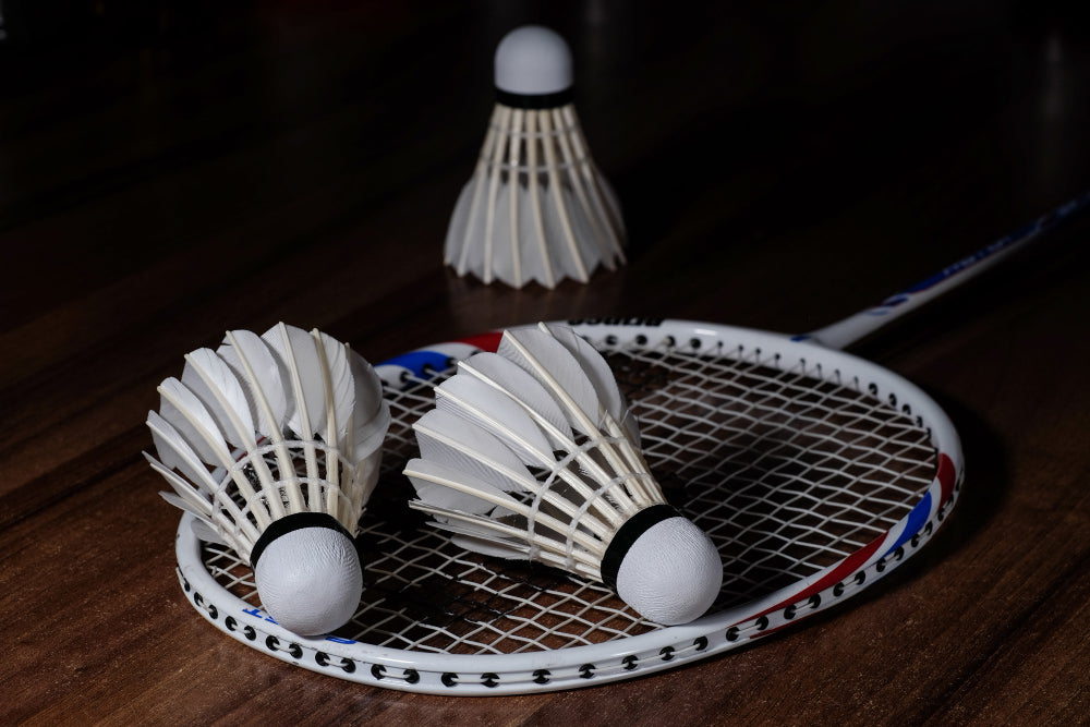 Shuttlecocks & Badminton Racket Shown in Image