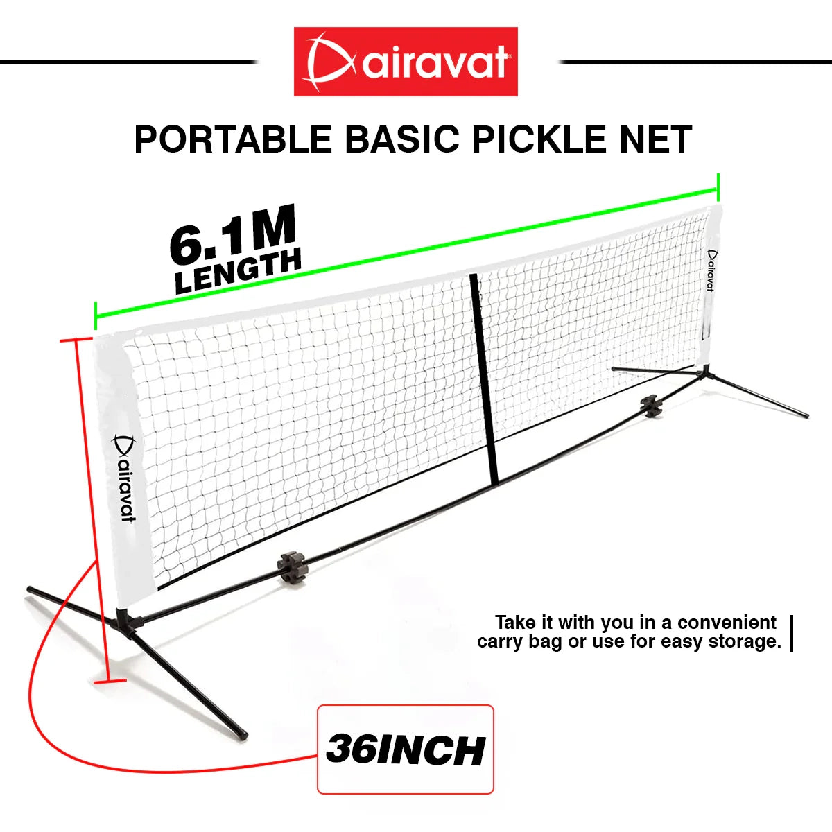 AIRAVAT PORTALBLE PICKLEBALL NET BASIC