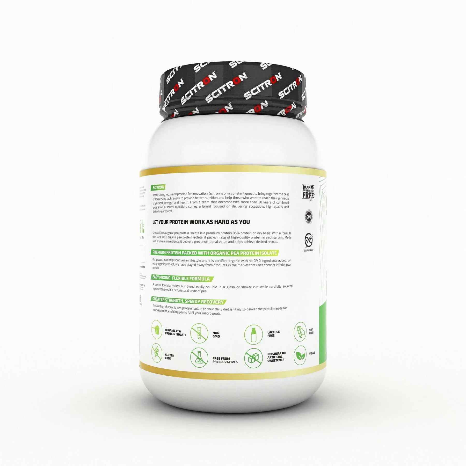 Scitron 100% Organic Pea Protein - (Unflavoured) - InstaSport