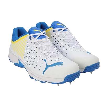 Puma Mens Spike 22.1 Cricket Shoe White/Ultra-Blue-Yellow - 10666807