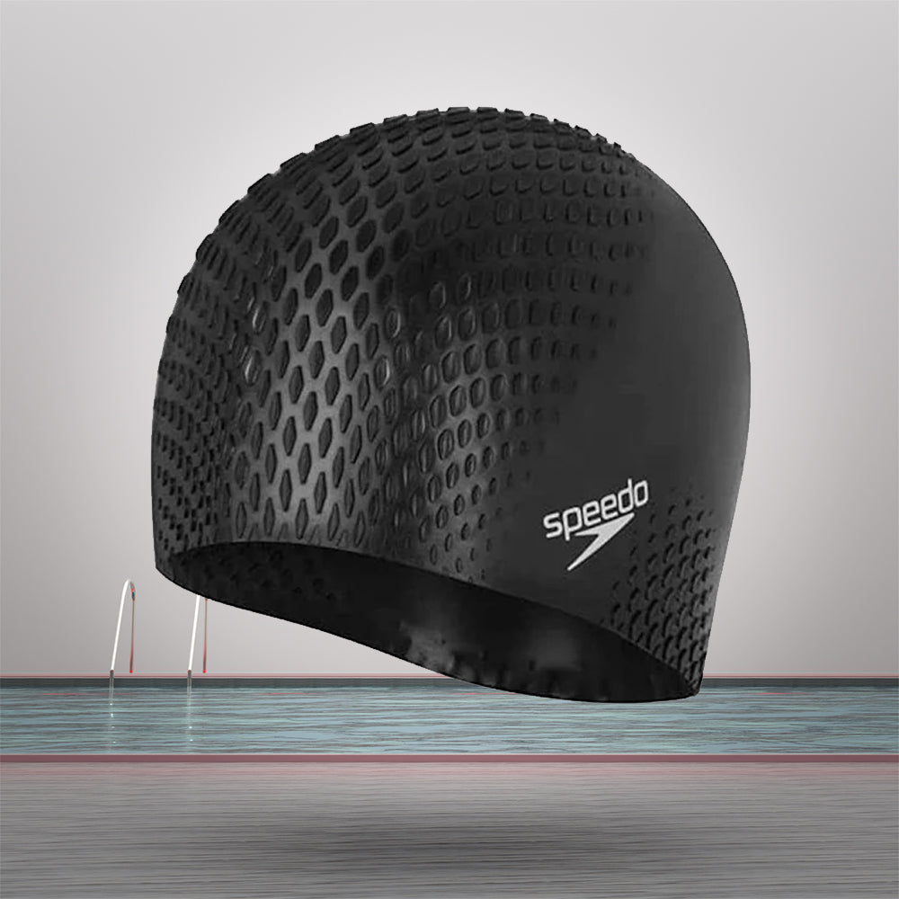 Speedo Unisex Adult Bubble Active + Swim Cap (Black)