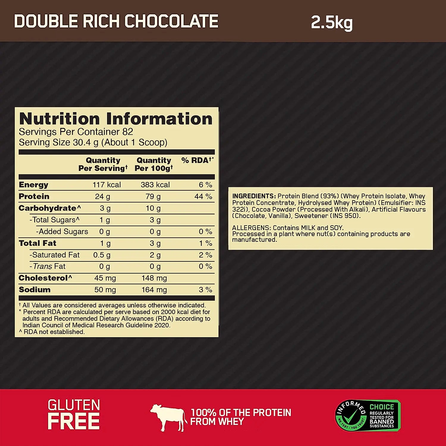 Optimum Nutrition Gold Standard Whey Protein - (Double Rich Chocolate) - InstaSport