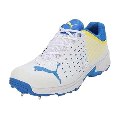 Puma Mens Spike 22.1 Cricket Shoe White/Ultra-Blue-Yellow - 10666807