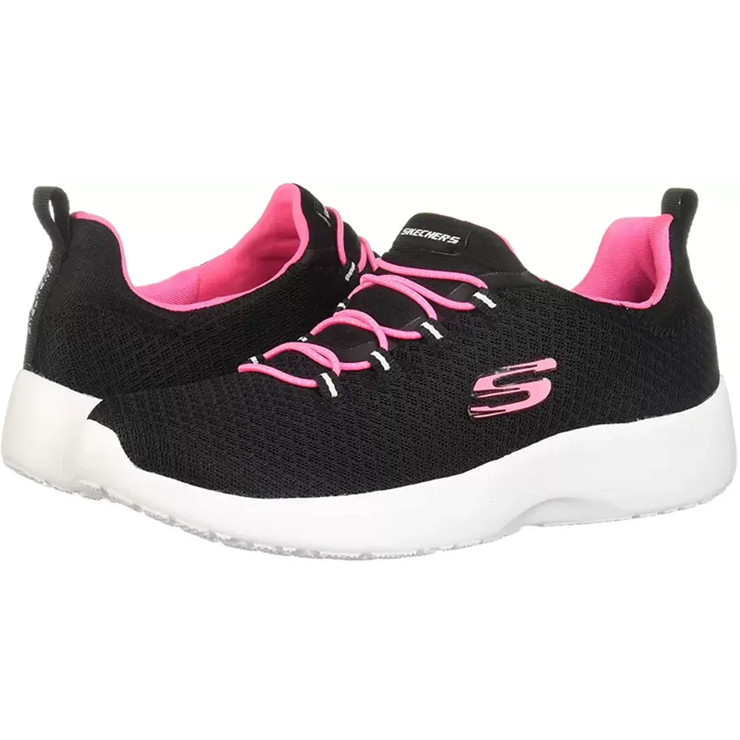 SKECHERS DYNAMIGHT Walking Shoes For Women  (Black, Pink) (12119-BKHP)