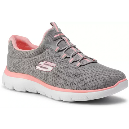 SKECHERS SUMMITS Walking Shoes For Women  (Grey, Pink) (12980-GYPK)