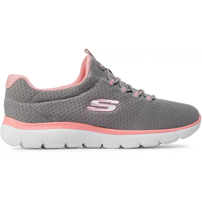 SKECHERS SUMMITS Walking Shoes For Women  (Grey, Pink) (12980-GYPK)