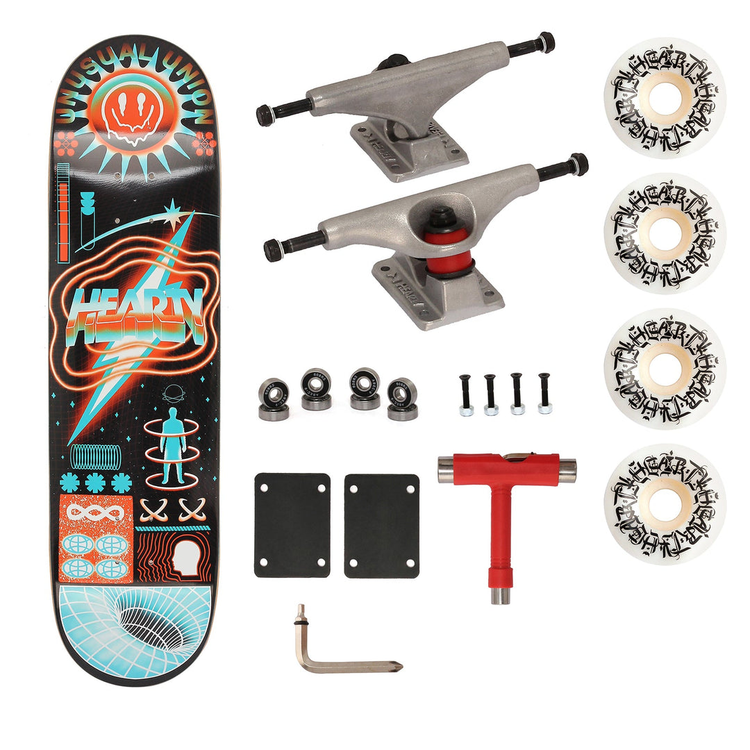 Hearty Pro-Complete Skateboard Pack- Unassembled- 8.0" & 8.25"- Universal Union Orange