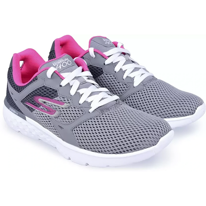 SKECHERS GO Run 400 Running Shoes For Women  (Grey) (14350-CCHP)