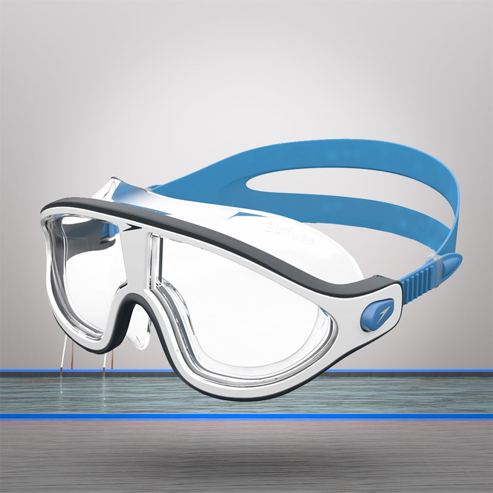 Speedo Unisex Adult Rift Clear - Lens Swim Goggles - Bondi Blue & White
