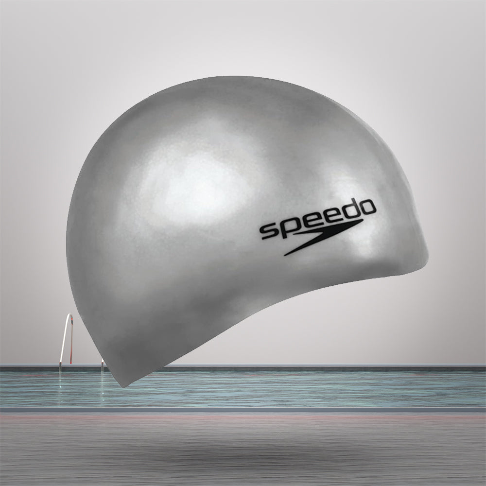Speedo Unisex Adult Moulded Silicone Swim Cap (Grey)