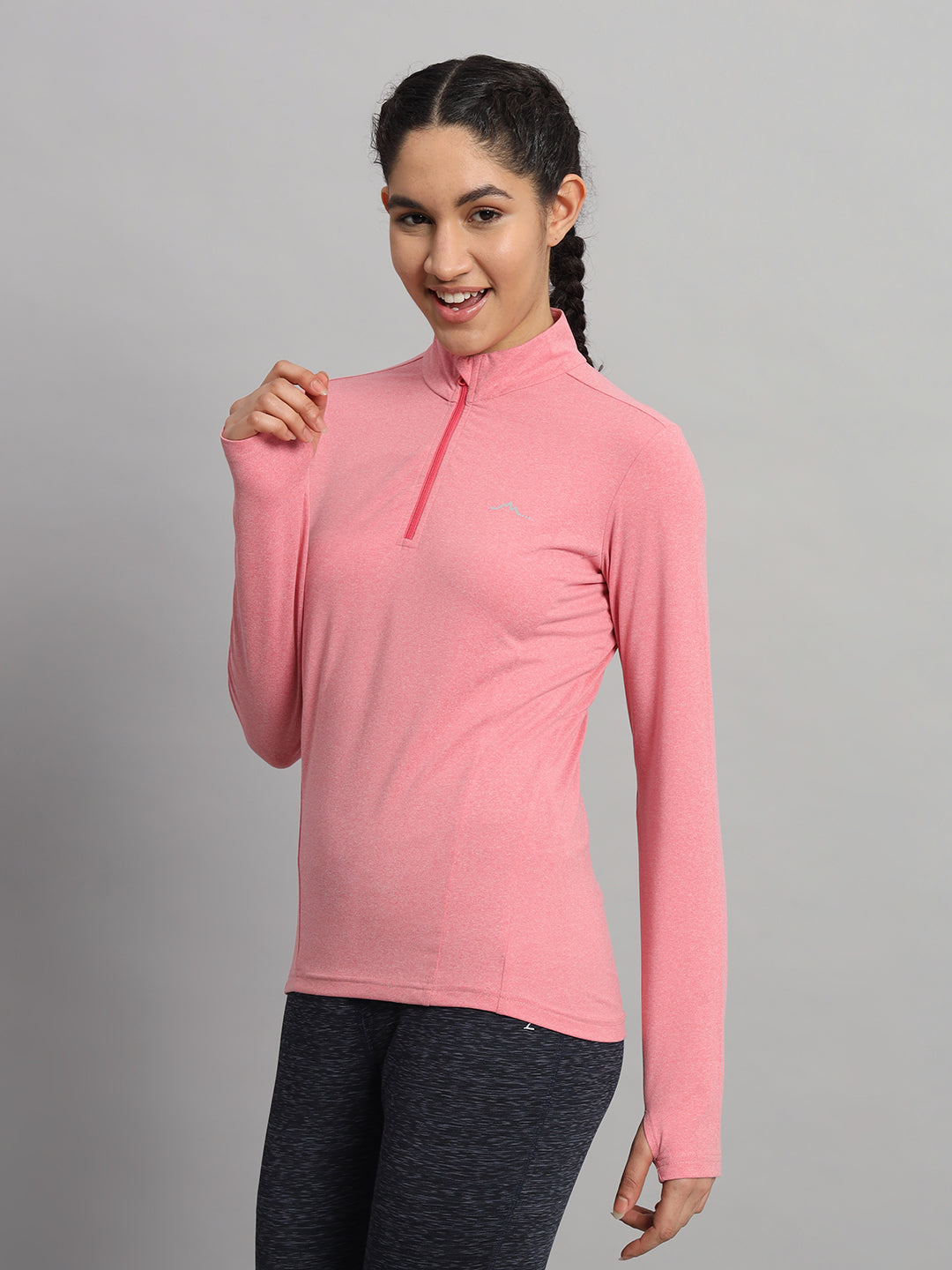 womens pink long sleeve t shirt left side