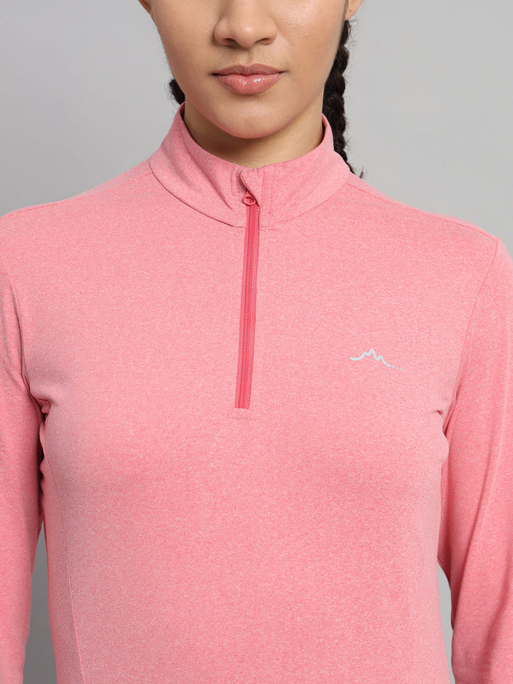 womens pink long sleeve t shirt upper front