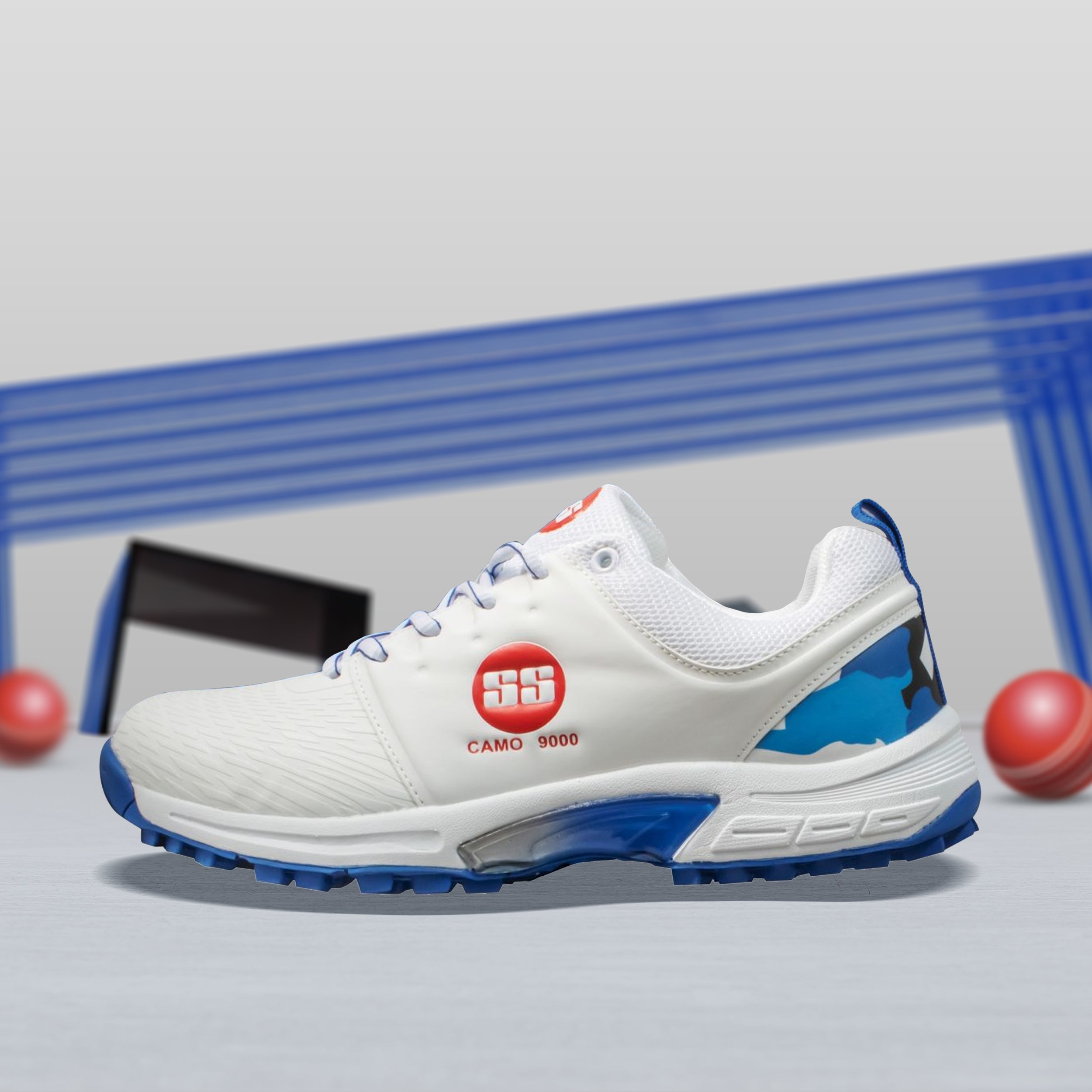 SS Camo 9000 Cricket Shoes - Blue / White - InstaSport