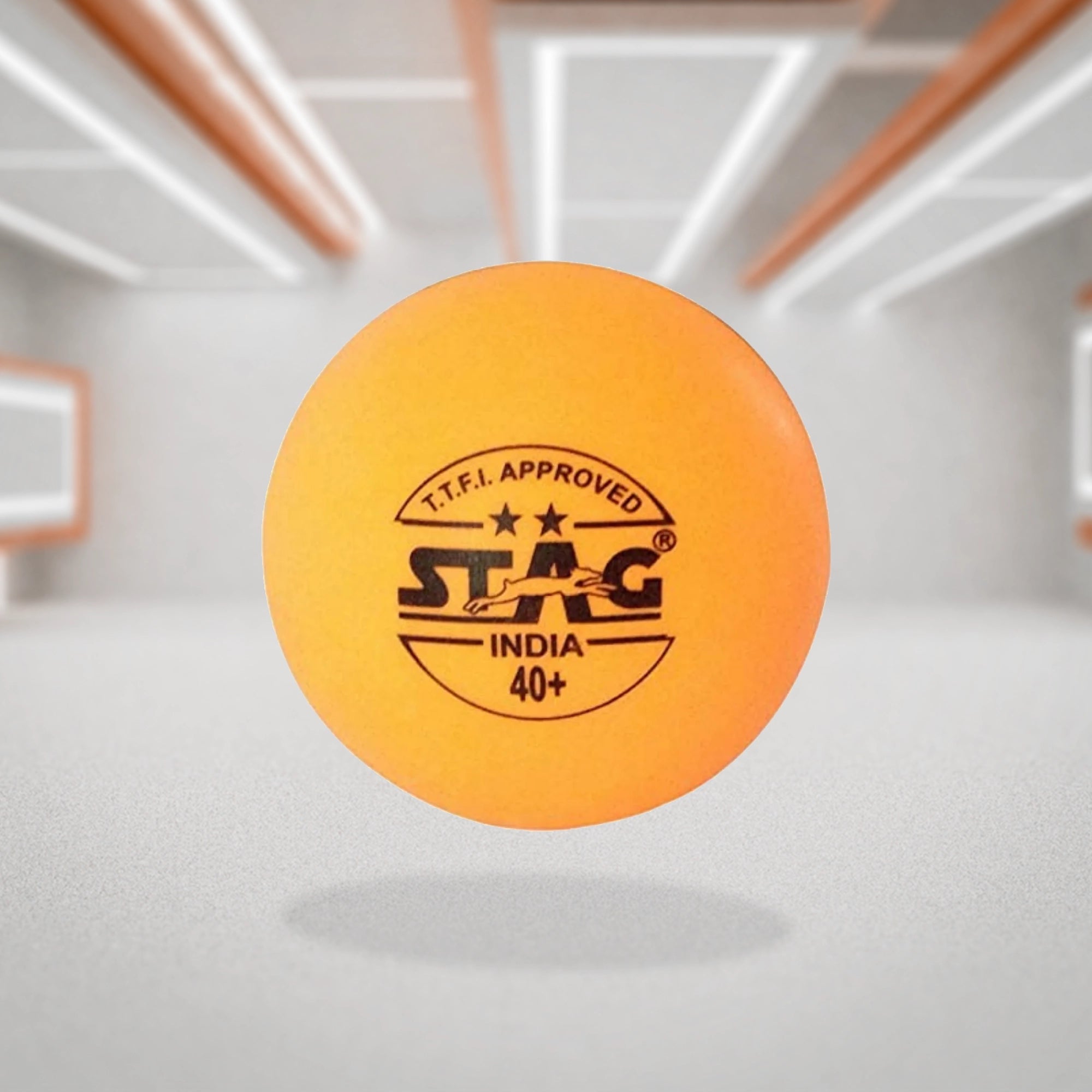 Stag 2 Star Table Tennis Ball - White & Orange - InstaSport