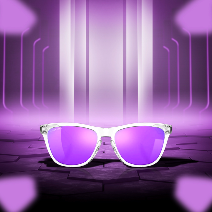 Oakley Frogskins Polished Clear Prizm Violet Sunglass