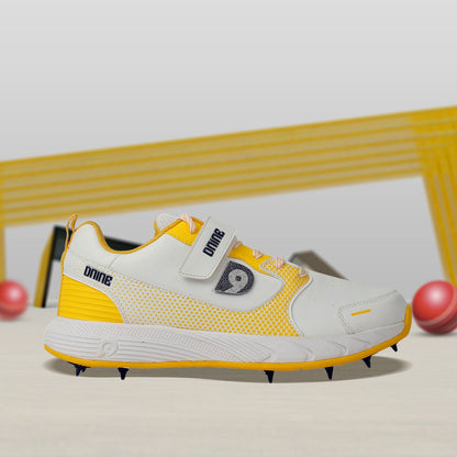 D9 King-2 Bowling Spikes Shoes - White/Yellow