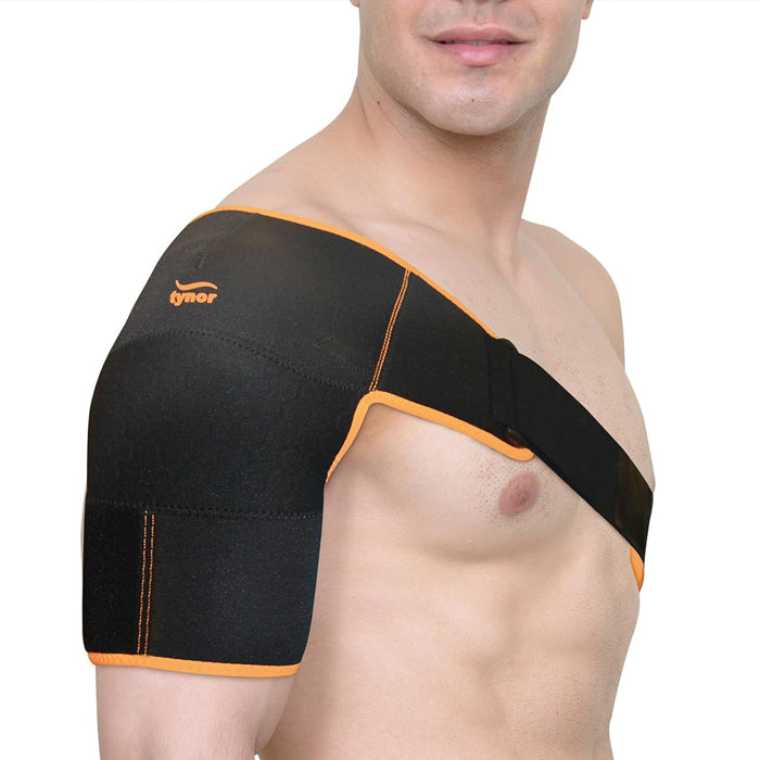 Tynor Double Lock Should Support Neo - Black & Orange - InstaSport