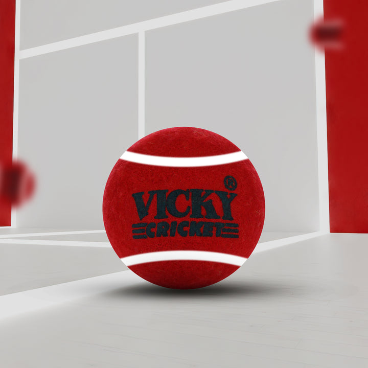 Vicky Cricket Tennis Balls - Maroon (Pack of 9) - InstaSport